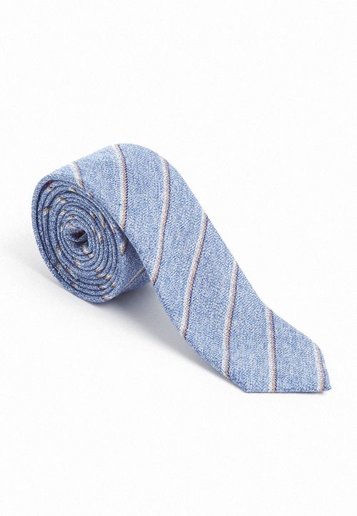 Corbata De Hombre Rayas Celeste