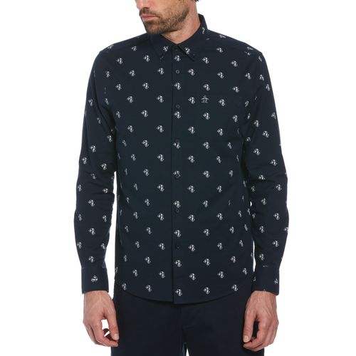 Camisa De Hombre Estampado Navy
