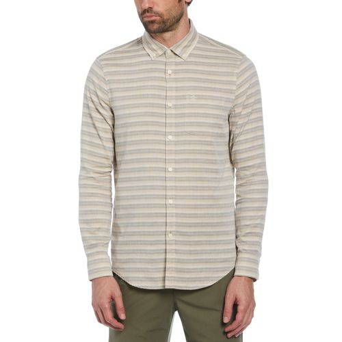 Camisa De Hombre Rayas Khaki