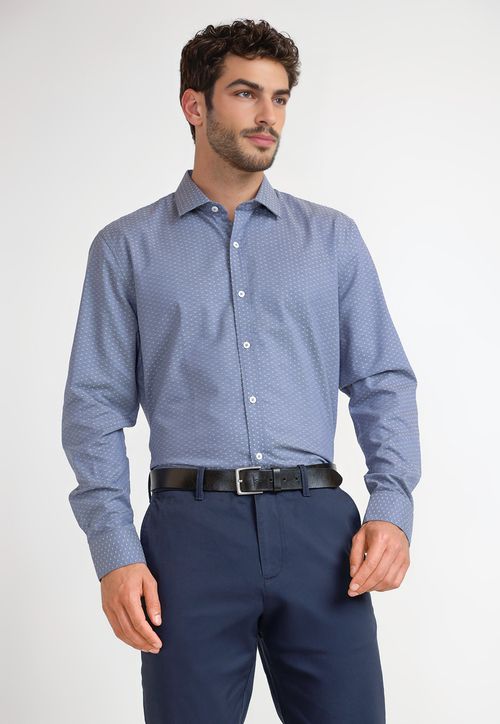Camisa Formal Hombre Azul