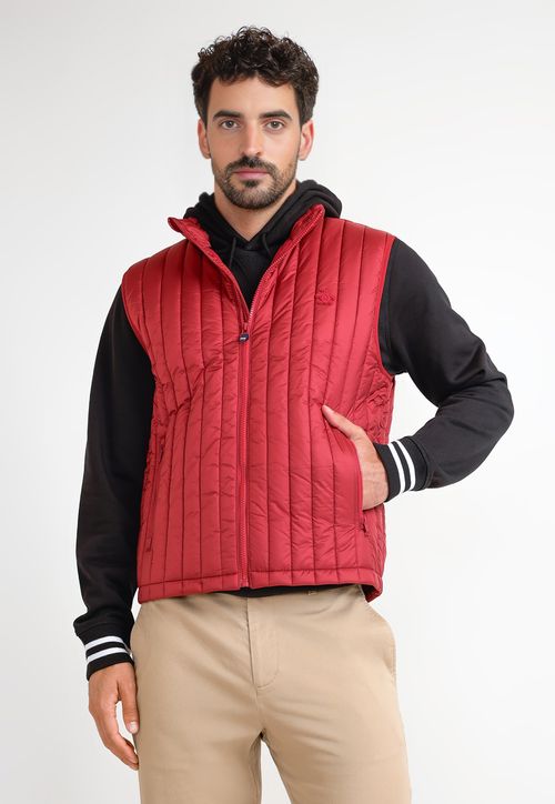 Parka Sin Manga Hombre Roja