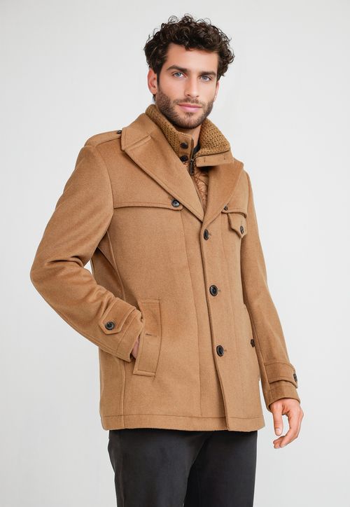 Abrigo Hombre Lana Camel