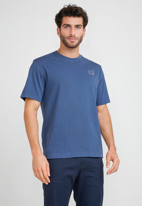 Polera Hombre Cuello Redondo Azul