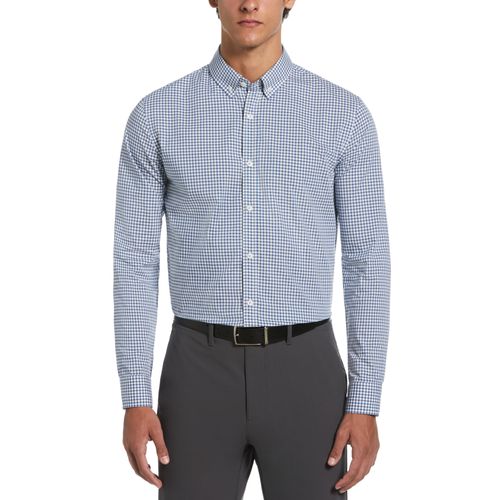 Camisa De Hombre Formal Algodón Cuadros Azul