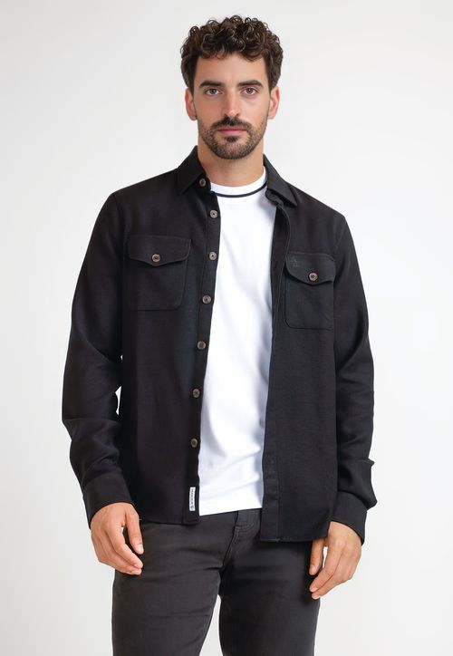 Sobrecamisa Hombre Stretch Negro