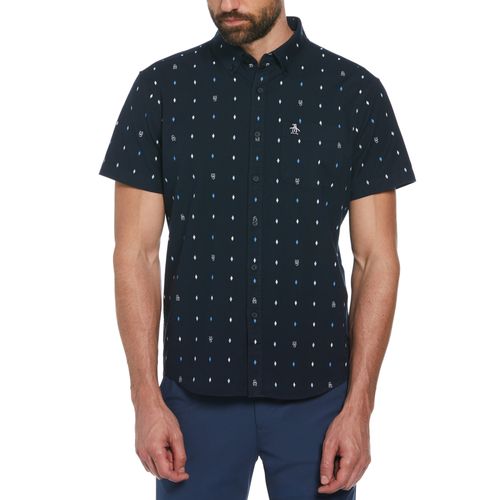 Camisa Estampado Hombre Algodón Navy