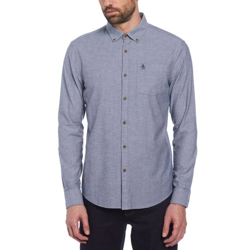 Camisa De Hombre Chambray Azul