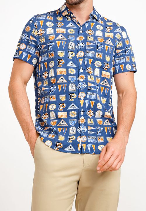 Camisa De Hombre Lenzing TM Ecovero Estampado Azul