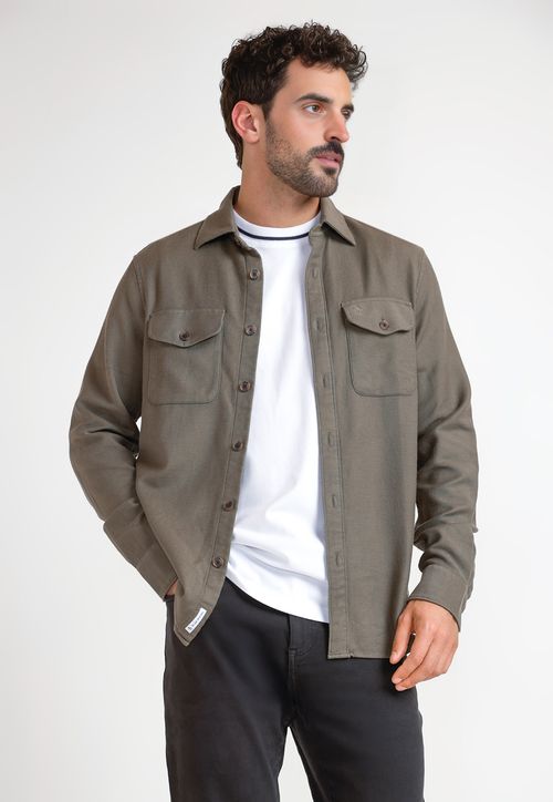 Sobrecamisa Hombre Stretch Verde