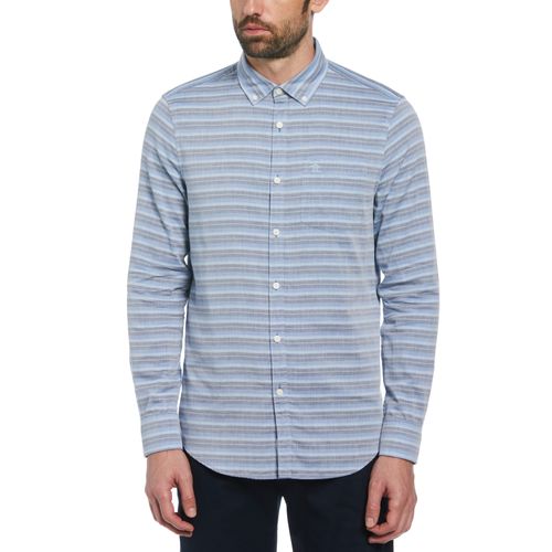 Camisa De Hombre Rayas Azul