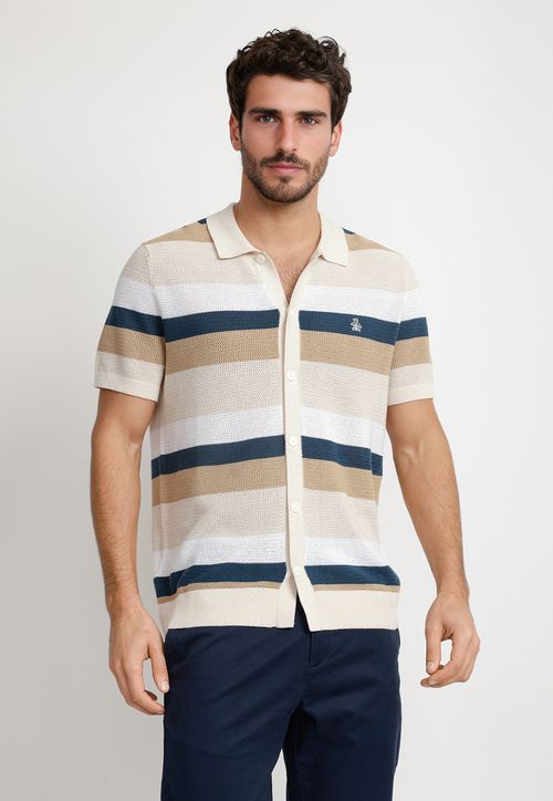 Camisa Hombre Manga Corta Crudo