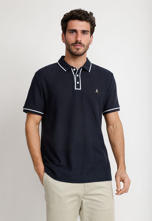 Polera Hombre Polo Manga Corta Navy