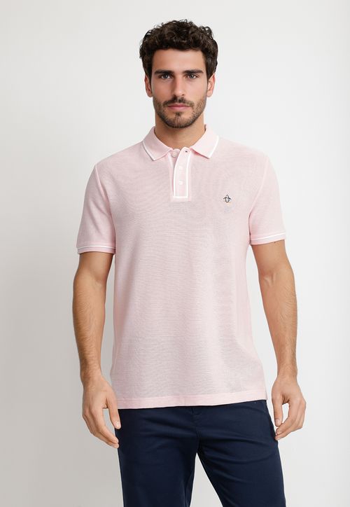 Polera Hombre Polo Manga Corta Rosado