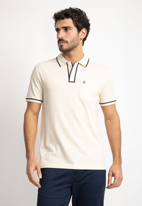 Polera Hombre Polo Manga Corta Beige