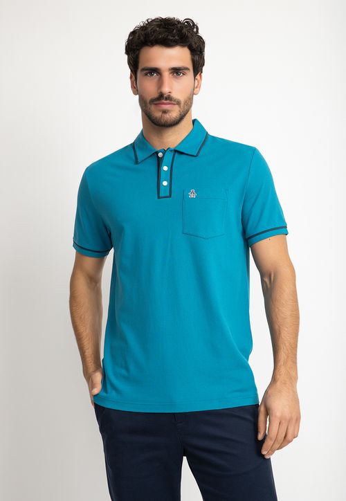 Polera Hombre Polo Manga Corta Azul