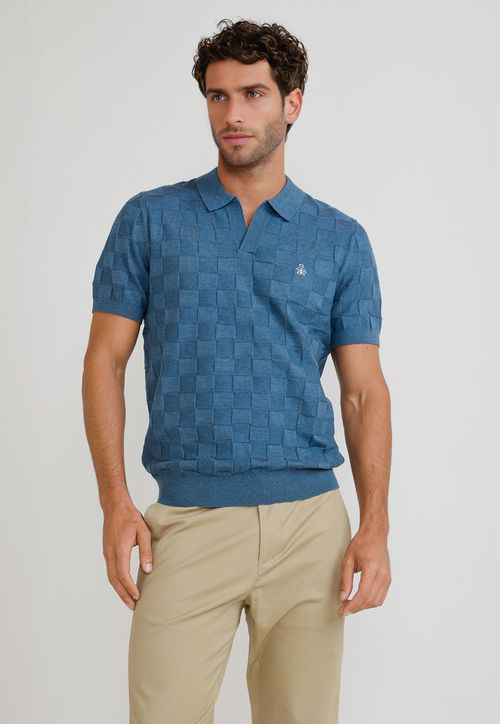 Polera Hombre Polo Manga Corta Azul