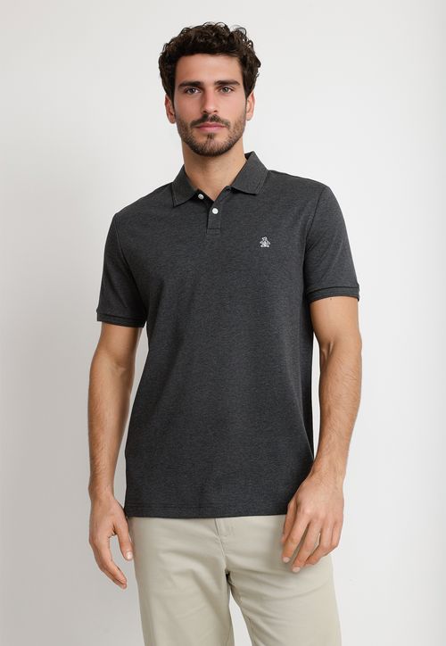 Polera Hombre Polo Manga Corta Gris Melange