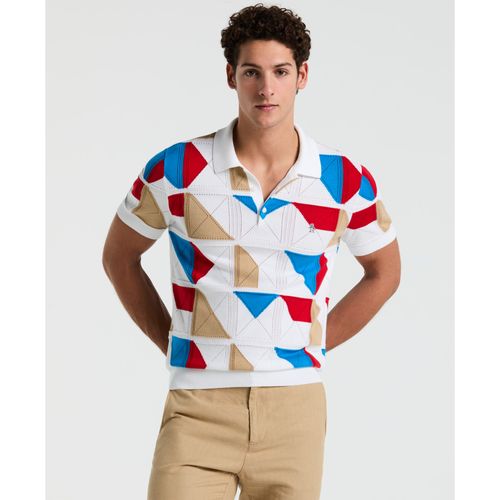 Polera Hombre Polo Manga Corta Blanca