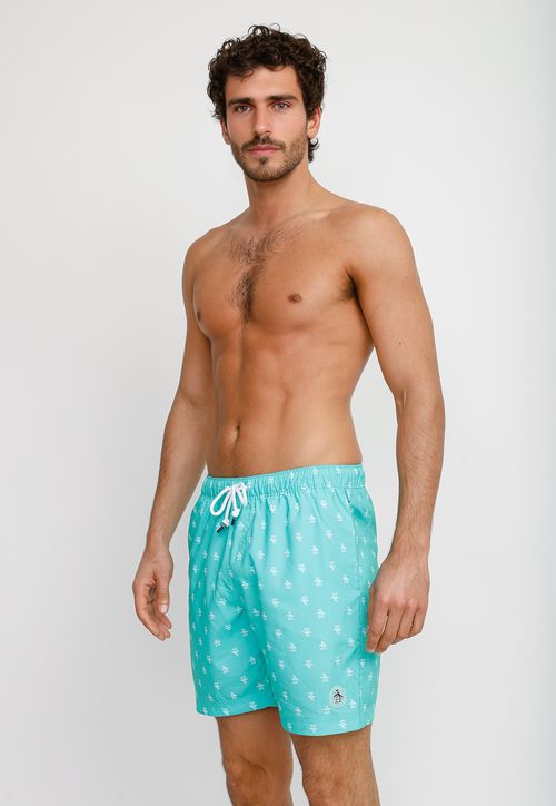 Traje de Baño Hombre Estampado Verde