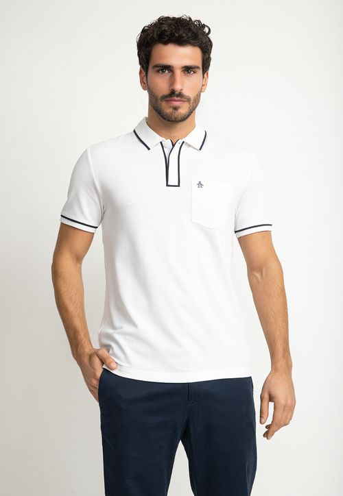 Polera Hombre Polo Manga Corta Blanca