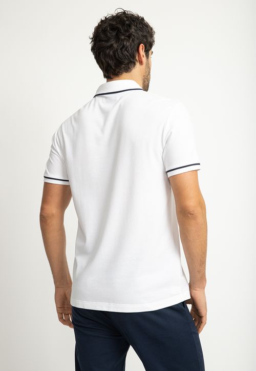 Polera Hombre Polo Manga Corta Blanca