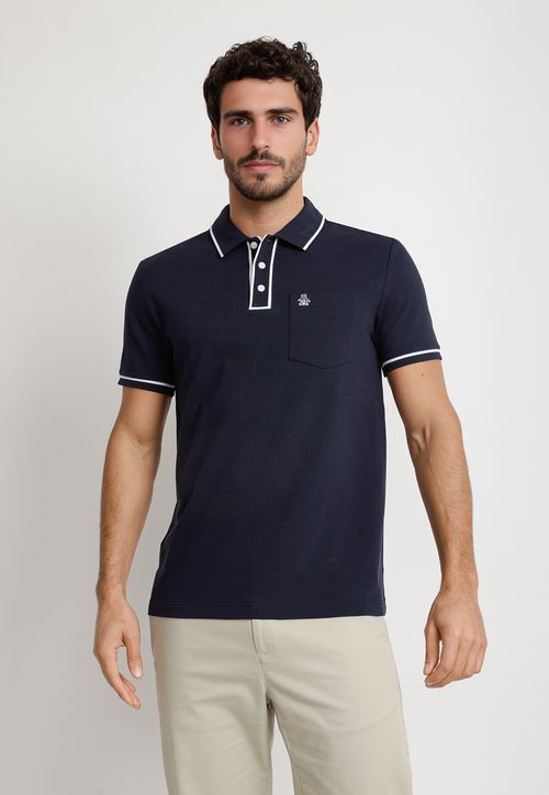 Polera Hombre Polo Manga Corta Navy
