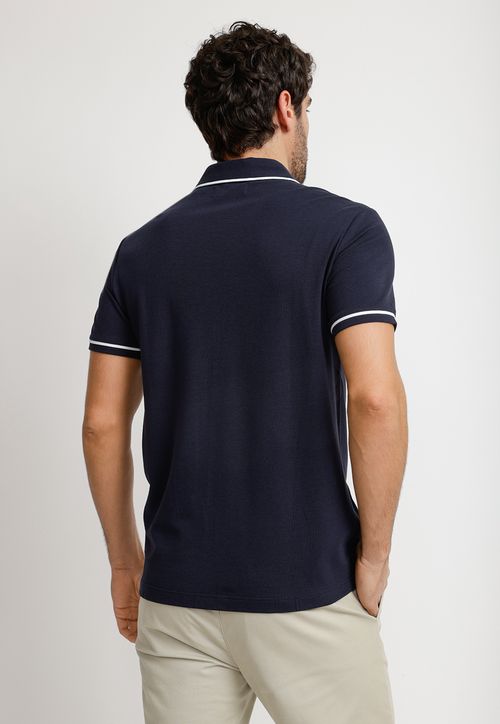 Polera Hombre Polo Manga Corta Navy
