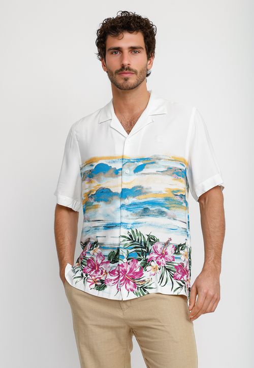 Camisa Hombre Manga Corta Blanca