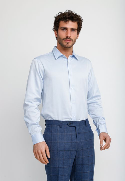 Camisa Hombre Formal Celeste Claro
