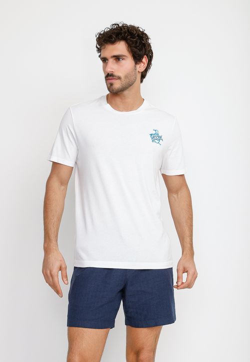 Polera Hombre Manga Corta Blanca