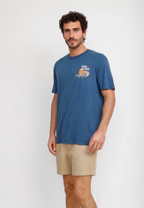 Polera Hombre Manga Corta Azul OPKM2509