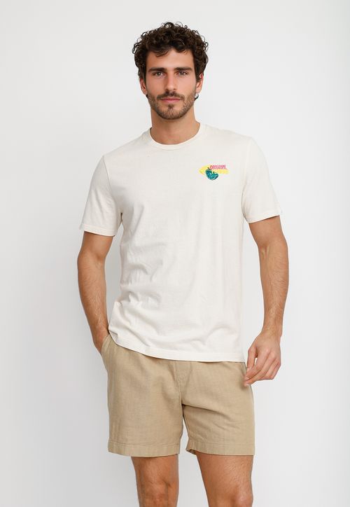 Polera Hombre Manga Corta Beige