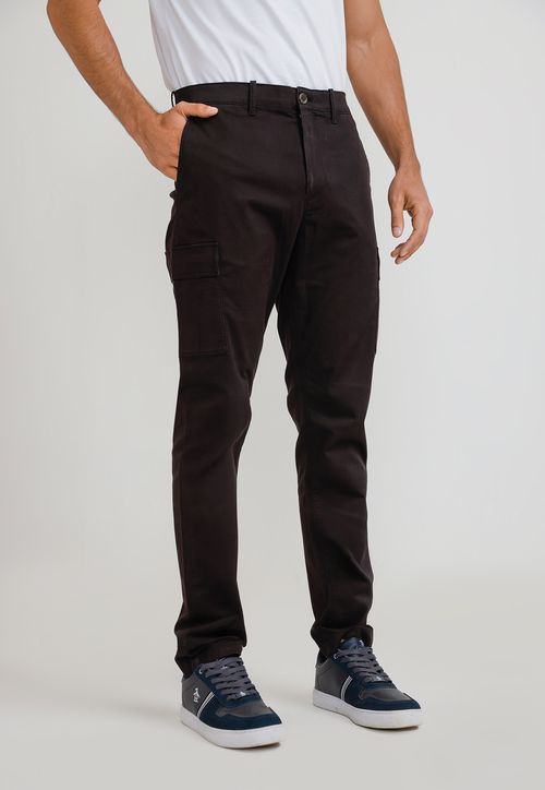 Pantalón Hombre Cargo Negro OPBF2412