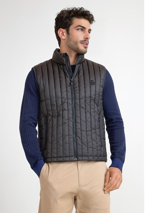 Parka Sin Manga Hombre Negra