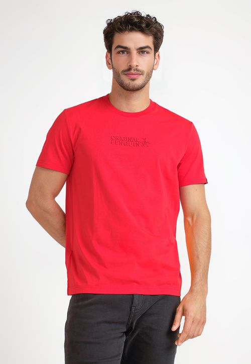 Polera Hombre Cuello Redondo Rojo