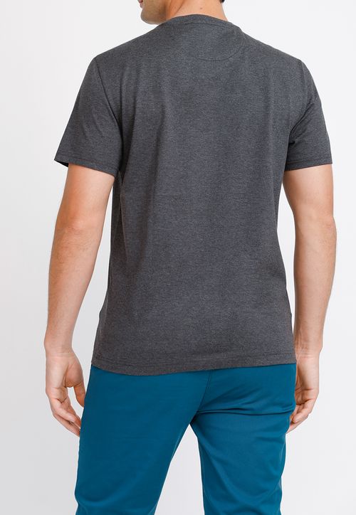 Polera Hombre Manga Corta Algodón Pima Pete Gris