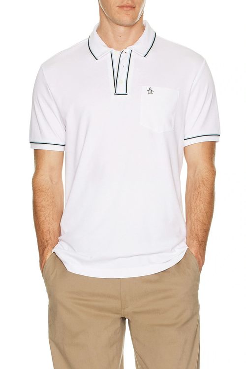 Polera Polo Manga Corta Hombre Blanco