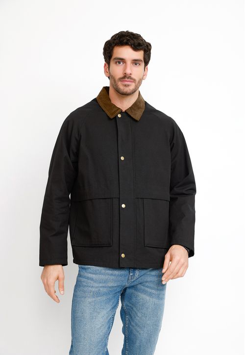 Chaqueta Hombre Gabardina Negro
