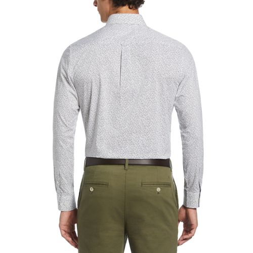 Camisa De Hombre Formal Algodón Estampado Gris