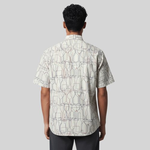 Camisa Manga Corta Hombre Beige