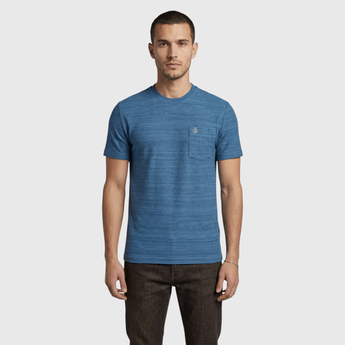 Polera Manga Corta Hombre Azul